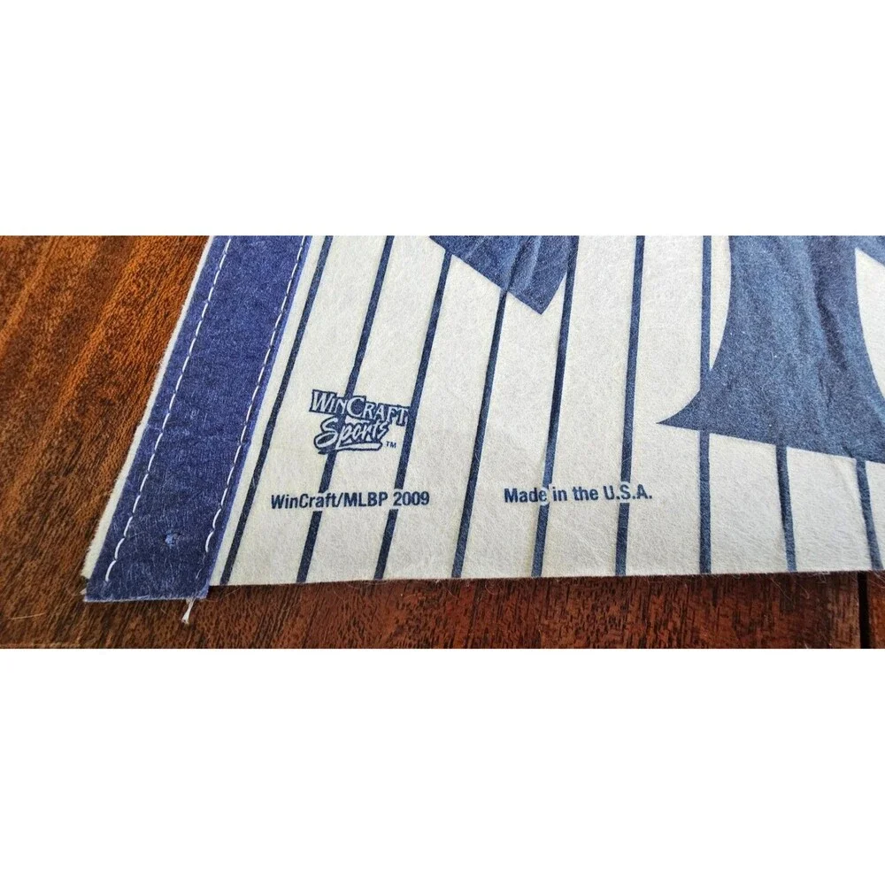 Lot of 2 NY Yankees Pennants and 1 Wooden Wall Decor Piece